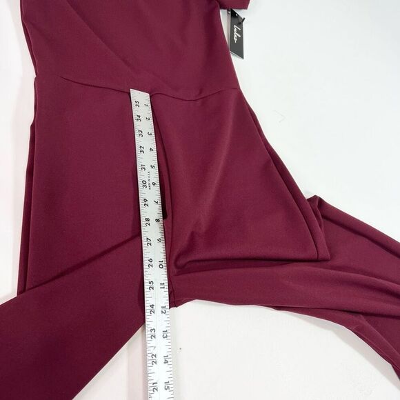 Lulu's Jumpsuit Womens Small Burgundy Red Cap Sleeve Pull ON NEW Pants - Picture 5 of 12